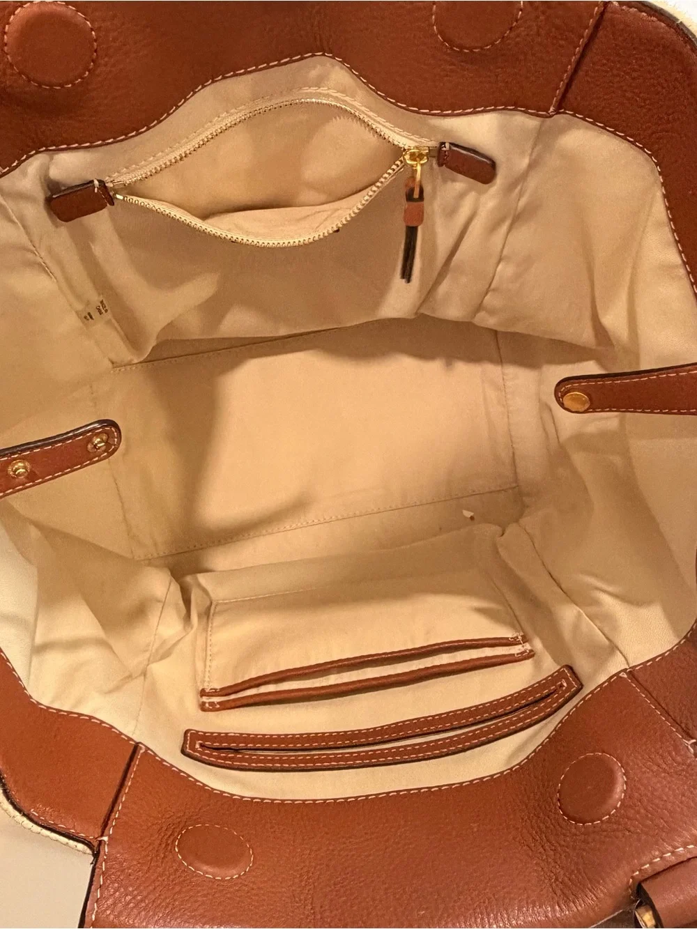 Tory Burch Half-Moon Straw & Leather Coastal Satchel Tote Bag - Tan/Cream